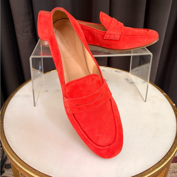 J. Crew Shoes - J. Crew Suede Charlie Penny Loafer in Vibrant Flame | 8.5